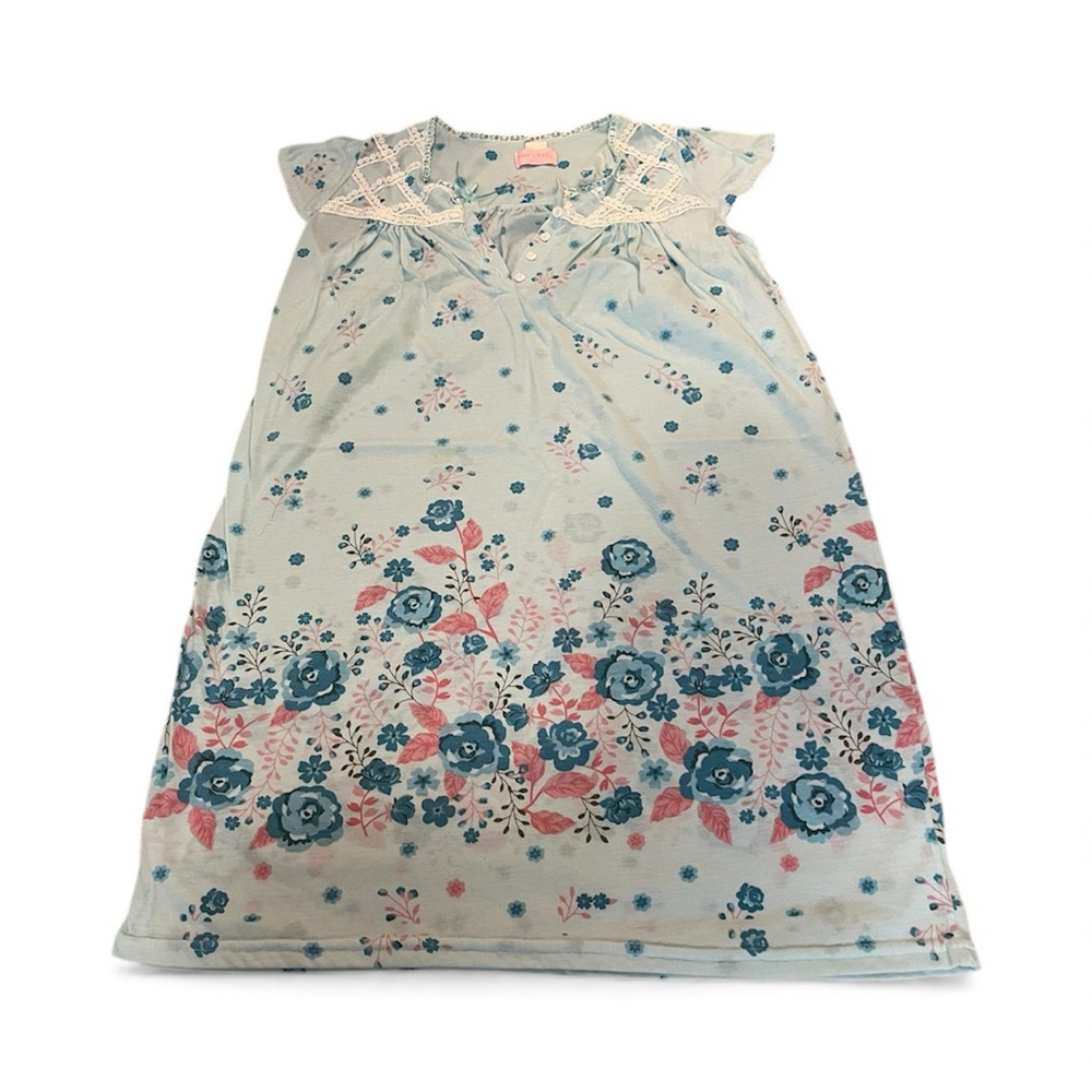 Pink Label Floral Print Women's Nightgown M